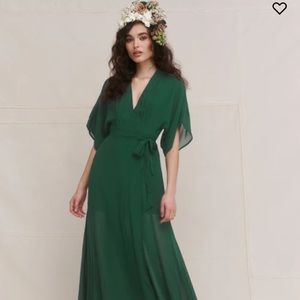 Reformation Winslow Dress, Emerald, L